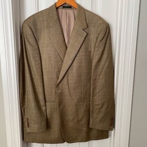 Classic Fit Brown Plaid Wool Blend Sportcoat
